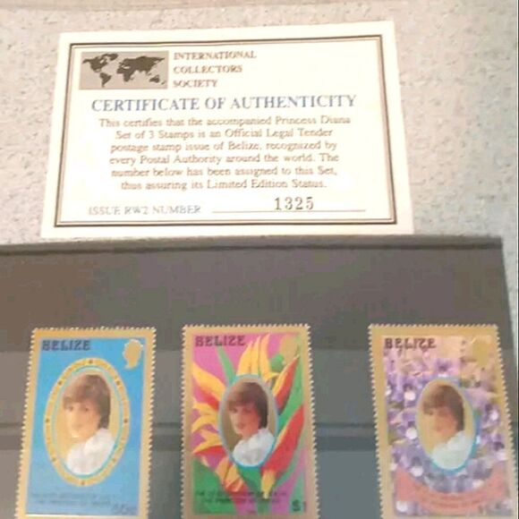 BELIZE , 1982 , PRINCESS DIANA , 21ST BIRTHDAY , SET OF 3 , PERF , collectors - Picture 2 of 3